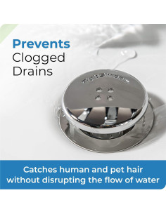 Captador de Cabello TubShroom - 2 Piezas Cromo 5.7 cm 2