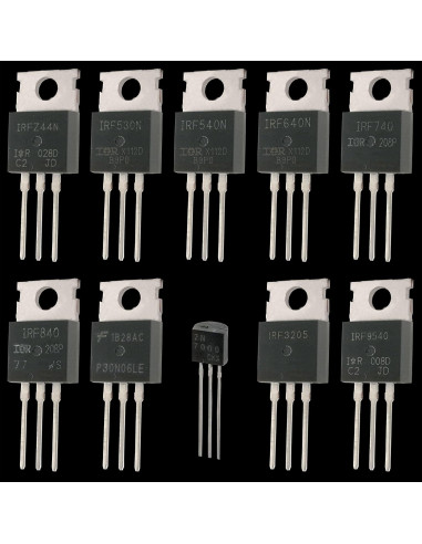 Kit de 70 Transistores MOSFET EEEEE 10 Valores NMOS PMOS