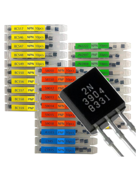 Kit de 300 Transistores TO92 NPN PNP 30 Modelos 1A Manufacturing