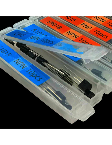 Kit de 300 Transistores TO92 NPN PNP 30 Modelos 1A Manufacturing