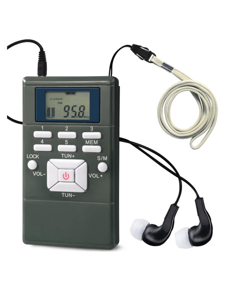 Radio FM Portátil ZHIWHIS con Sintonizador Digital y Auriculares