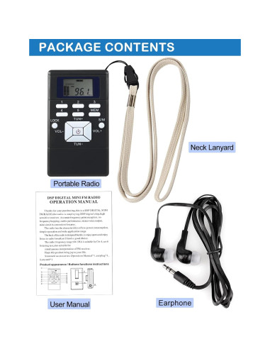 Radio FM Portátil ZHIWHIS con Sintonizador Digital y Auriculares