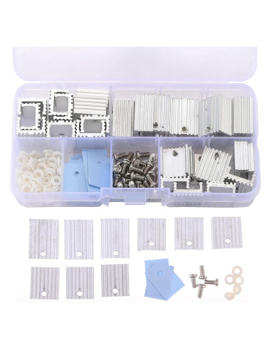 30 Piezas Disipadores de Aluminio TO-220 Jienk con Aislantes
