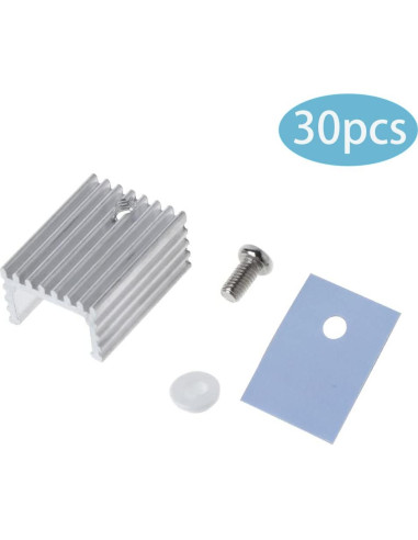 30 Piezas Disipadores de Aluminio TO-220 Jienk con Aislantes