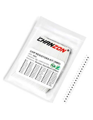 Kit de 1200 Resistencias SMD CHANZON 0-10M 60 Valores 1/8W