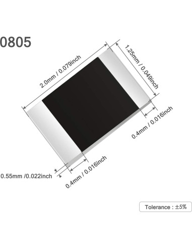 Kit de 1200 Resistencias SMD CHANZON 0-10M 60 Valores 1/8W