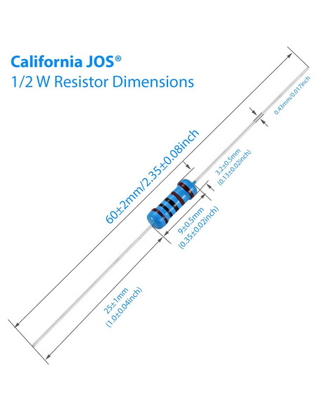 Resistores de Película Metálica 10K Ohm 40 PCS 1/2W Tolerancia 1%