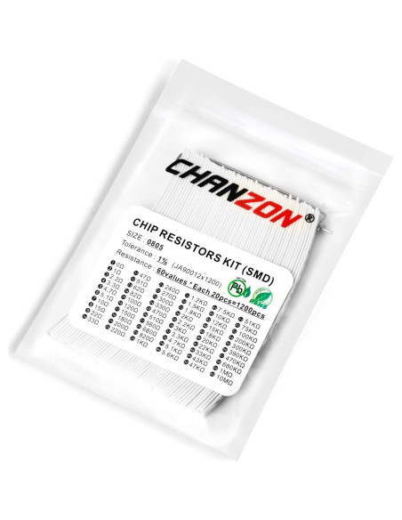Kit de 1200 Resistencias SMD CHANZON 0-10M 60 Valores 1/8W