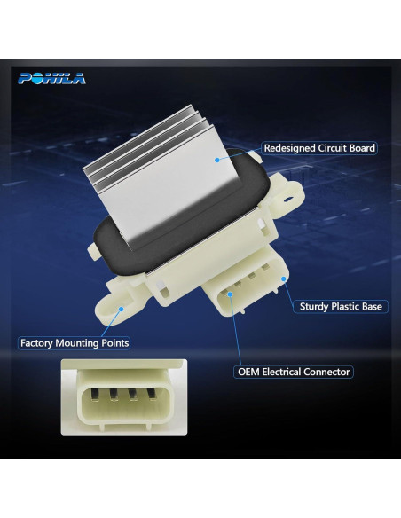 Resistor Motor Ventilador HVAC POHILA para Ford 2009-2017