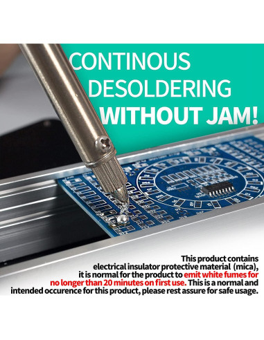 Hierro de Desoldadura YIHUA 929D-V Eléctrico con Boquillas 1.0mm y 1.2mm