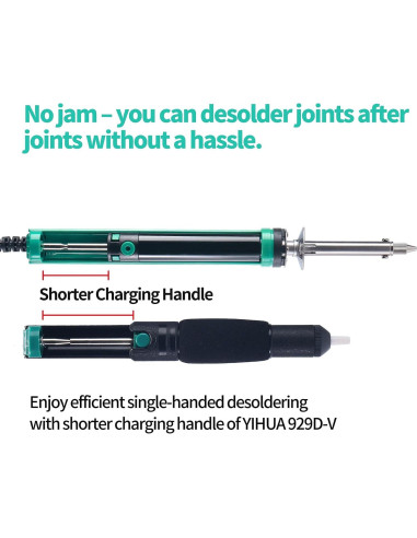 Hierro de Desoldadura YIHUA 929D-V Eléctrico con Boquillas 1.0mm y 1.2mm