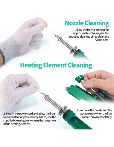 Hierro de Desoldadura YIHUA 929D-V Eléctrico con Boquillas 1.0mm y 1.2mm