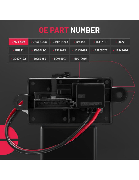 Resistor de Ventilador BDFHYK 973-409 Compatible con GM