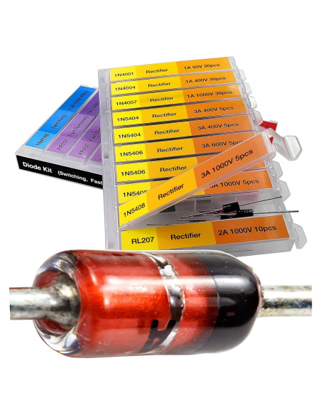 Kit de Diodos 250 Piezas EEEEE Schottky Zener Rectificadores Kit de Diodos 250 Piezas EEEEE Schottky Zener Rectificadores