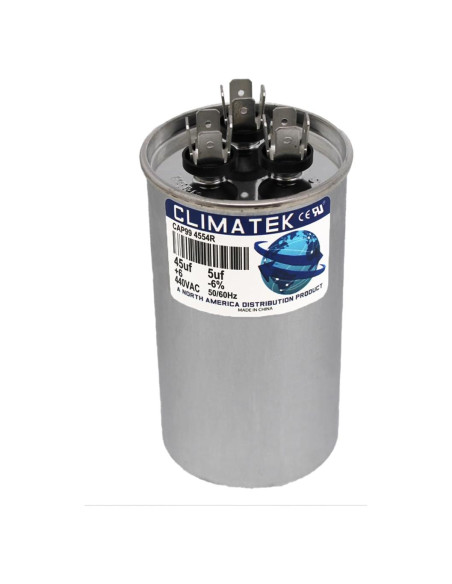 Condensador Redondo ClimaTek 45/5 uf 370/440V para Goodman Amana