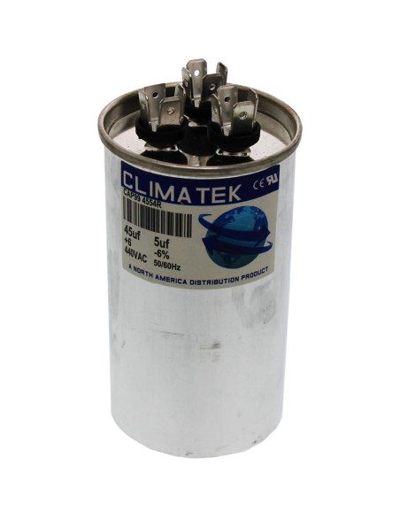 Condensador Redondo ClimaTek 45/5 uf 370/440V para Goodman Amana