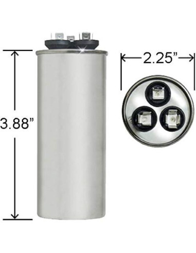 Condensador Redondo ClimaTek 45/5 uf 370/440V para Goodman Amana