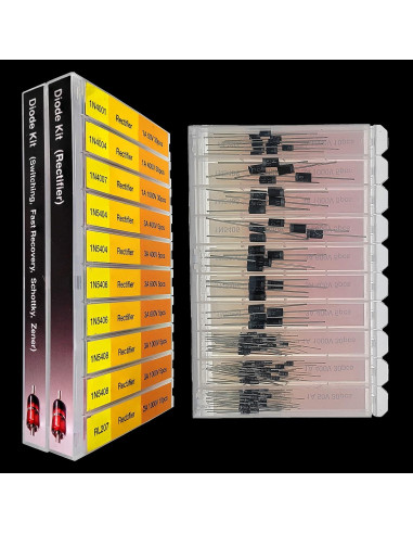 Kit de Diodos 250 Piezas EEEEE Schottky Zener Rectificadores