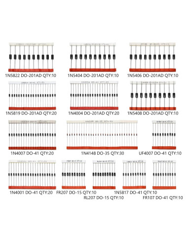 Kit de Diodos Chanzon 200pcs Rectificadores y Schottky