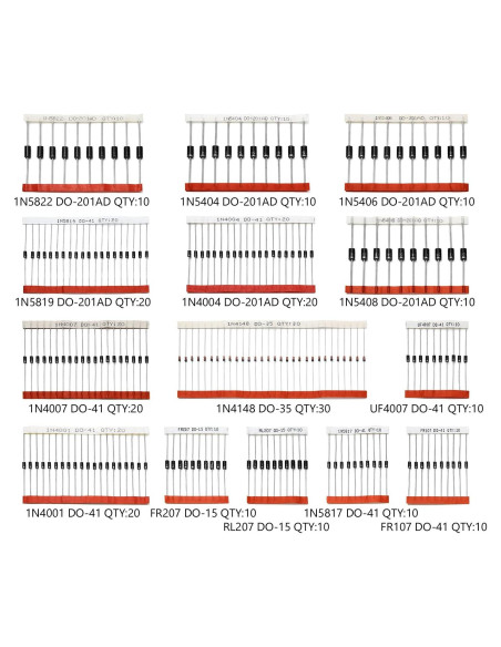 Kit de Diodos Chanzon 200pcs Rectificadores y Schottky