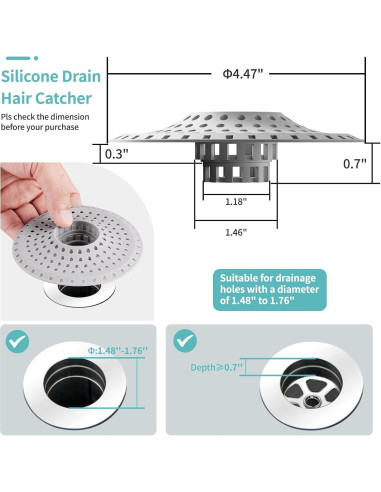 Receptor de Cabello Aluvor 3PCS Silicona Antibloqueo