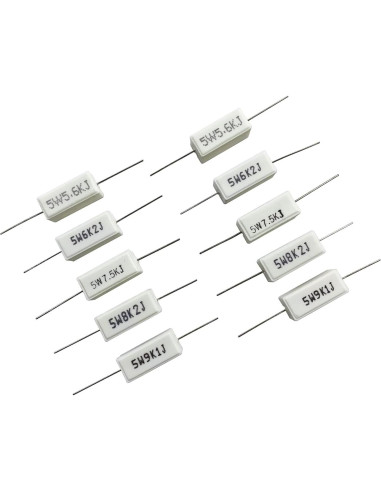 Kit de Resistores de Cemento Cerámico MOKMMKIT 5W 60 Piezas