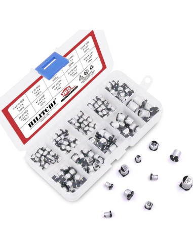 Kit de 165 Capacitores Electrolíticos SMD Hilitchi 0.47uF-470uF