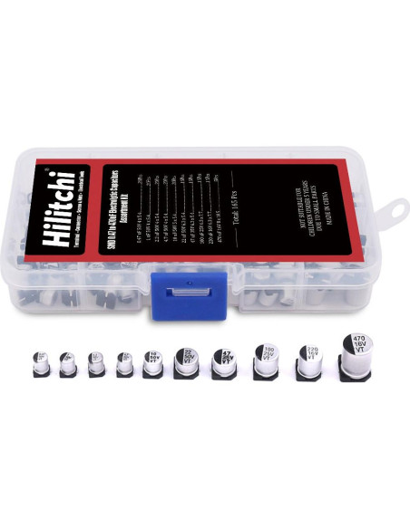 Kit de 165 Capacitores Electrolíticos SMD Hilitchi 0.47uF-470uF