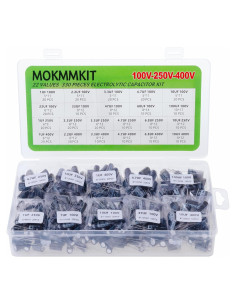 Kit de Capacitores Electrolíticos MOKMMKIT 330 Piezas 1uF-100uF