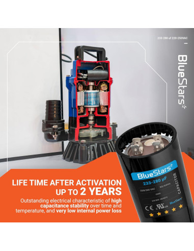 Capacitor de Arranque Redondo 233-280 uF 220-250V BlueStars