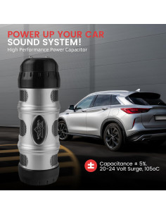 Capacitor Digital 3.3 Farad Sound Around para Auto DC 12-24V 2