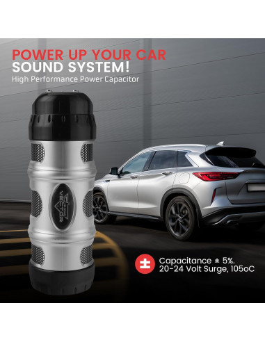 Capacitor Digital 3.3 Farad Sound Around para Auto DC 12-24V