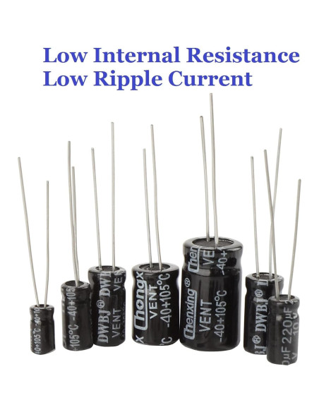 Kit de Capacitores Electrolíticos Aluminio 500Pcs 0.1uF-1000uF 10V-50V