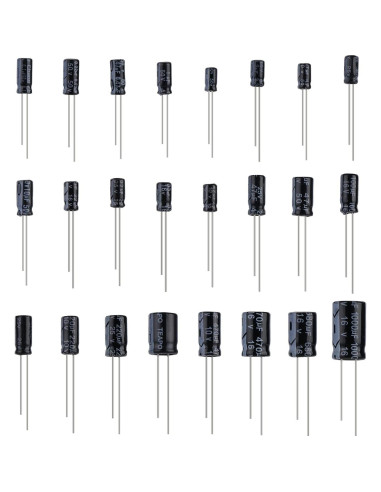 Kit de Capacitores Electrolíticos Aluminio 500Pcs 0.1uF-1000uF 10V-50V