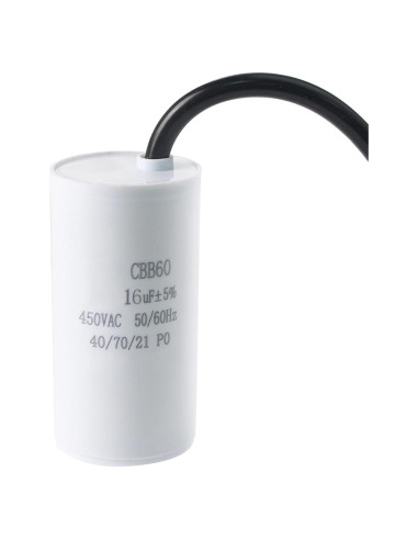 Capacitor CBB60 16uF 450V para AC y Motores - Montaje Superficie