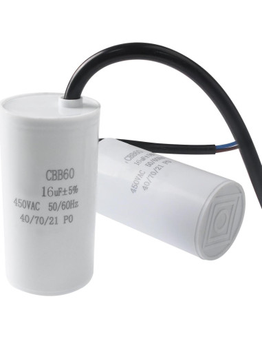 Capacitor CBB60 16uF 450V para AC y Motores - Montaje Superficie