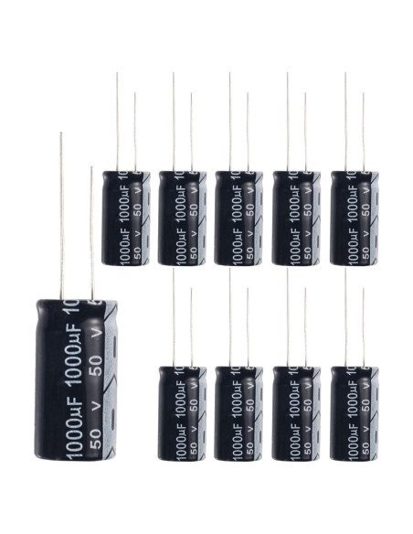 Capacitores Electrolíticos THROZZIK 1000uF 50V 10pcs 13x25mm