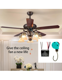 Interruptor de cadena YukiHalu para ventilador de techo 3 velocidades 2