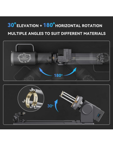 Grabador Láser ATOMSTACK P1 5W + 1.2W IR con Rodillo Rotatorio