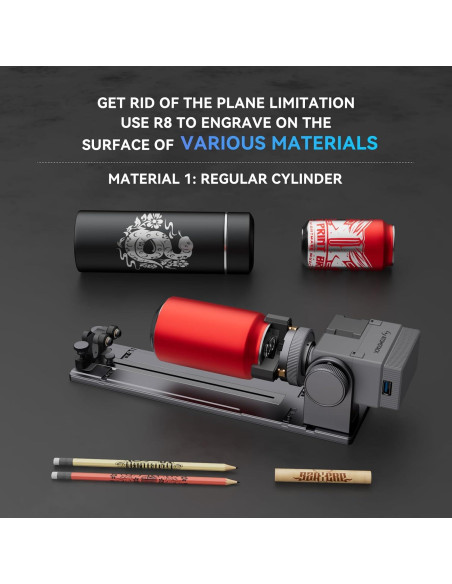 Grabador Láser ATOMSTACK P1 5W + 1.2W IR con Rodillo Rotatorio