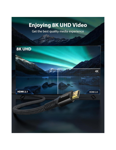 Cable HDMI 8K Stouchi 2.44m 48Gbps Alta Velocidad
