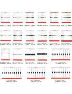 Kit de Diodos Rectificadores Schottky Upvivi - 20 Valores 2