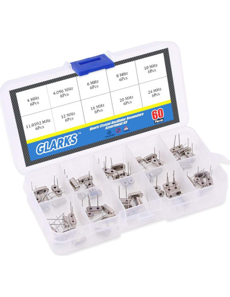Kit Surtido 60Pcs Osciladores de Cristal Glarks 4-24MHz Kit Surtido 60Pcs Osciladores de Cristal Glarks 4-24MHz