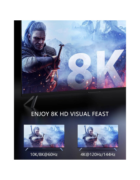 Cable HDMI 8K Stouchi 2.44m 48Gbps Alta Velocidad