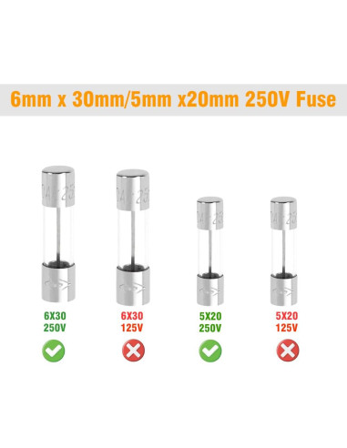 Kit de Fusibles de Vidrio YUNFOOK 200 Piezas 1A-20A 250V