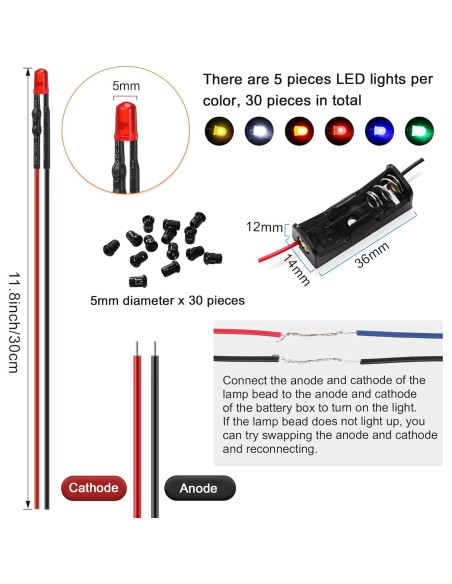 Kit de Luces LED 12V Saysurey 63 Piezas para Manualidades