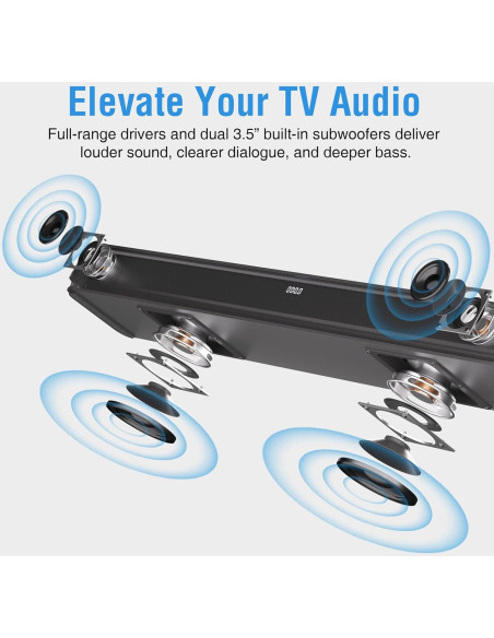 Barra de sonido MAGNEMA 2.1ch 120W con Bluetooth y Dolby Barra de sonido MAGNEMA 2.1ch 120W con Bluetooth y Dolby
