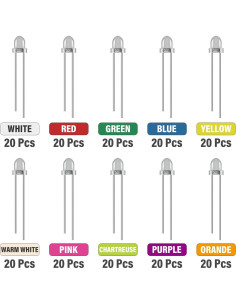 Kit de Diodos LED ALLECIN 200PCS 3MM 10 Colores 2