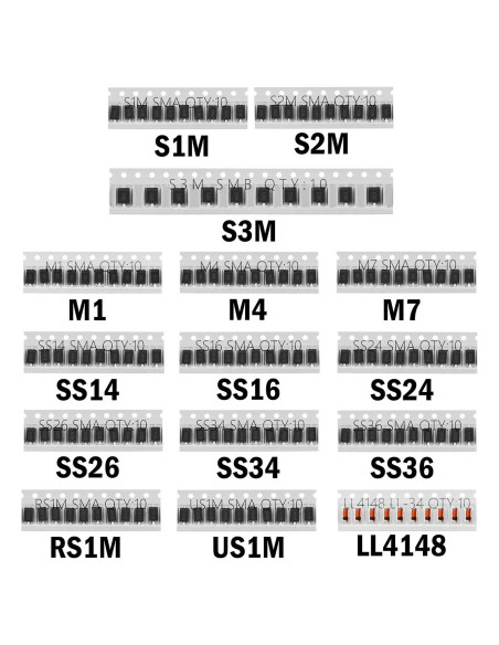 Kit de Diodos SMD Chanzon 150pcs - 15 Valores Variados