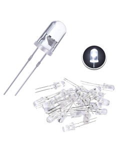 Kit de 100 Diodos LED 5 mm eBoot Blancos para Proyectos